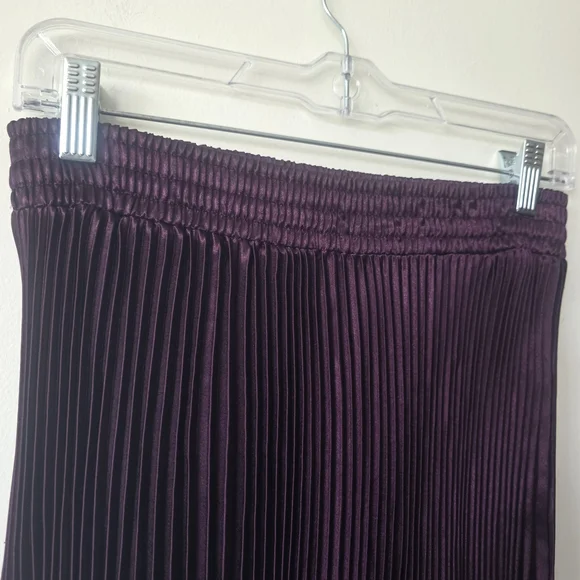 Pleated Maxi Skirt in Deep Plum - Picture 2 of 3